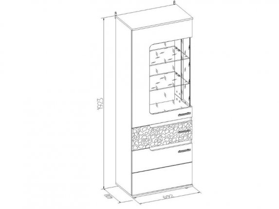 Гостиная Виспа 1 Витрина высокая 692х400х1923