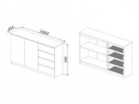 Комод с 4 ящиками и 2 дверками Мори МК 1600.1-2 Белый